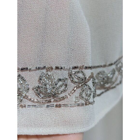 R & M Richards Karen Kwong Women's Beige Beaded 2Pc Formal Dress & Jacket Size 1 - Picture 5 of 10